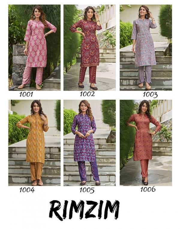 Banwery Rimzin Heavy Muslin Foil Print Kurti With Bottom Collection